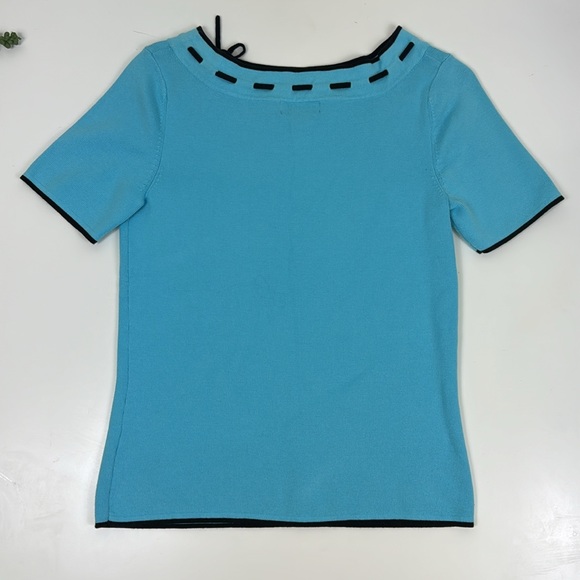 Vintage Design Conceptuals Blue Fitted Y2K Top, Bow, Small - Picture 2 of 4